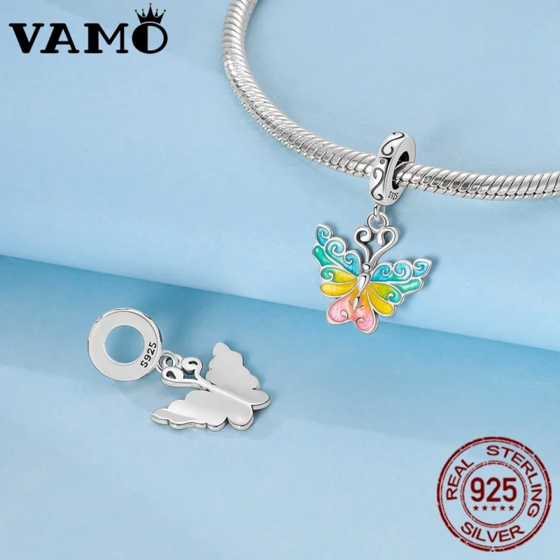 VAMO 925 Silver Enamel Charm Bead for Bracelets 5 VAMO 925 Silver Enamel Charm Bead for Bracelets - Image 5