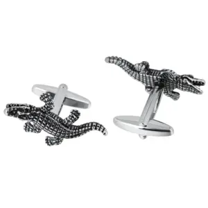 Vintage Silvery Crocodile Cufflinks 10 S92b9370ca1014b44b0a24946b01735e5O