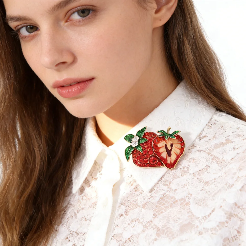 Summer Sweetheart Strawberry Brooch for Women 3 Summer Sweetheart Strawberry Brooch for Women - Image 3