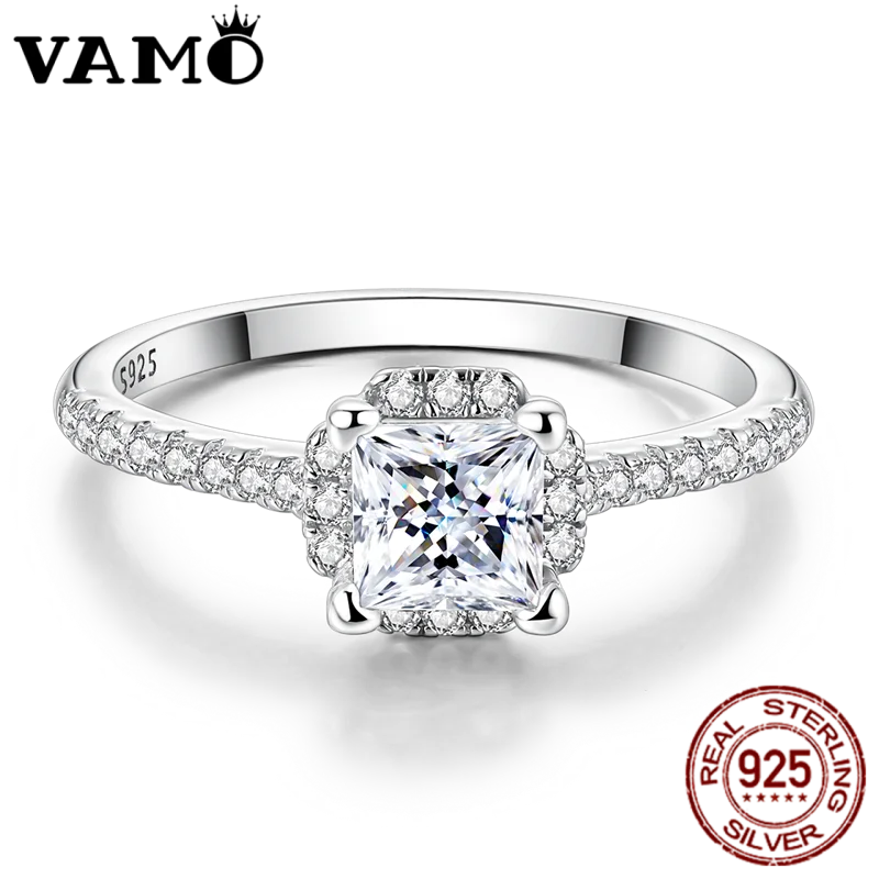 Sterling Silver Moissanite Engagement Ring 2 Sterling Silver Moissanite Engagement Ring - Image 2