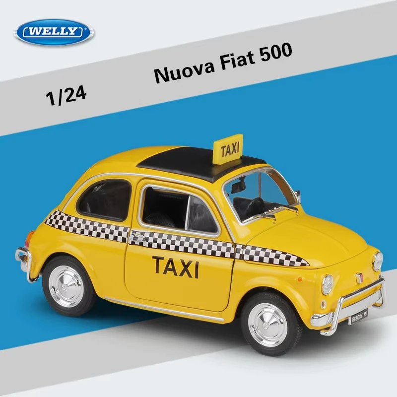 Authentic Yellow Fiat 500 Diecast Model 1:24 Scale 6 Authentic Yellow Fiat 500 Diecast Model 1:24 Scale - Image 6