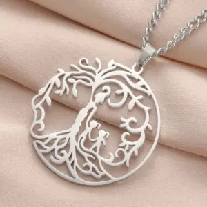 Stainless Steel Tree of Life Necklace 17 S9621229ead3d43afa18405bb223394c5p