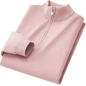 Pink Women's Knitted Pullover with Zipper 18 S96988bd3d59e4e6c8610116bc1cba545K