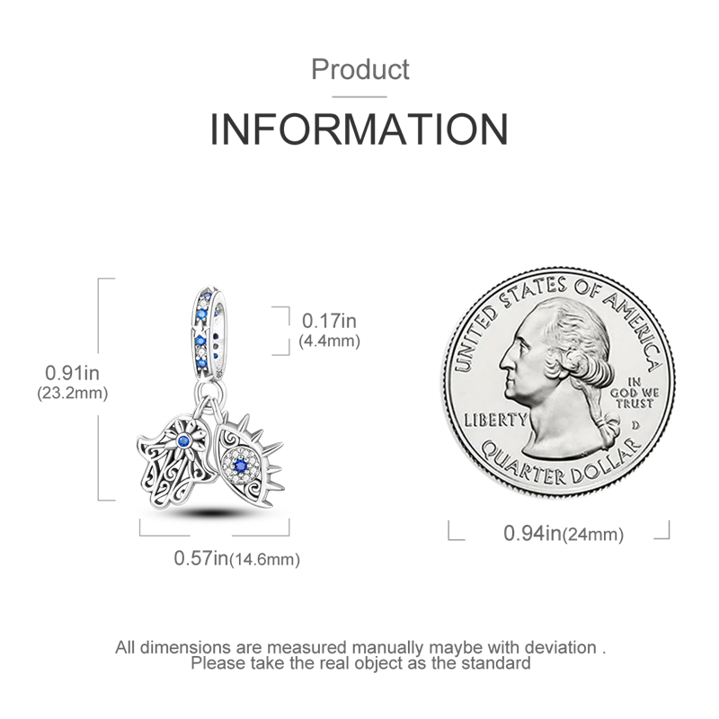 VAMO Sacred Eye and Hand Silver Bead 4 VAMO Sacred Eye and Hand Silver Bead - Image 4