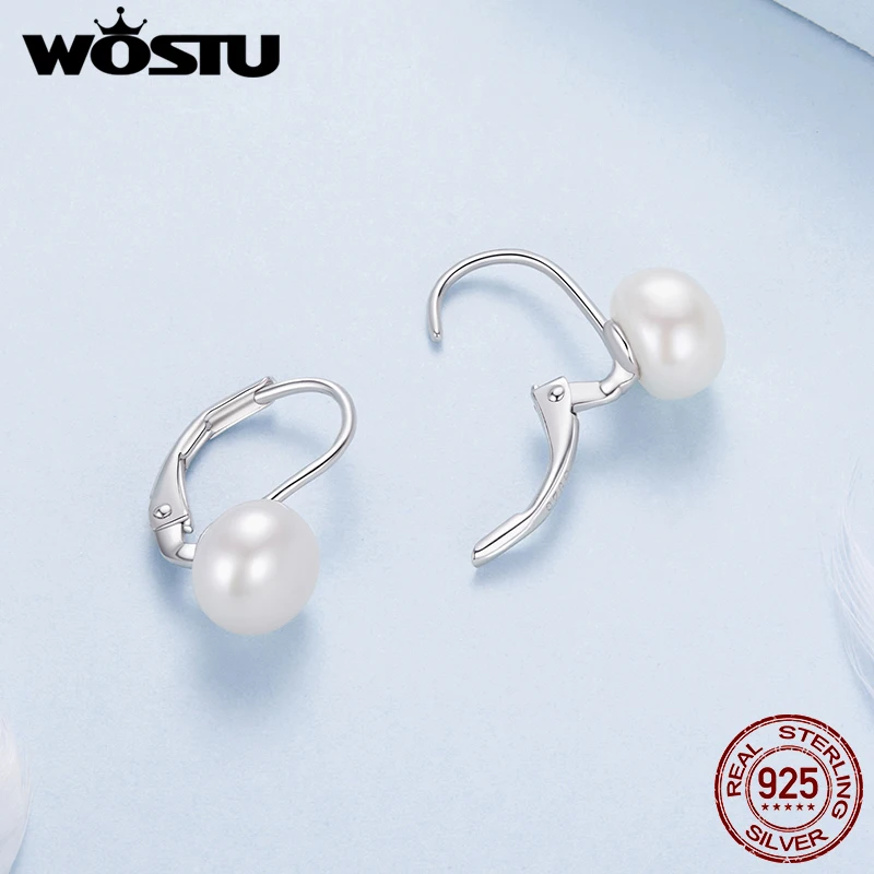 Sterling Silver Pearl Hoop Earrings 5 Sterling Silver Pearl Hoop Earrings - Image 5
