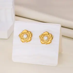 Vintage Gold Stainless Steel Flower Earrings 7 S9c51fd25e86a4bc5b45b90a336ef526fi