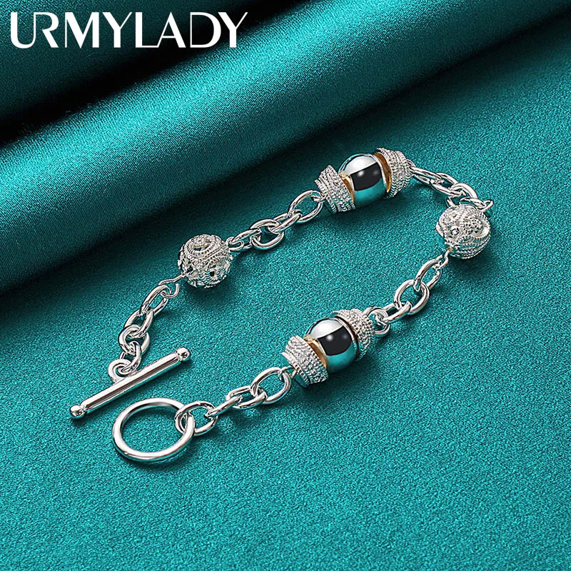 925 Sterling Silver Ball Chain Bracelet for Women 2 925 Sterling Silver Ball Chain Bracelet for Women - Image 2