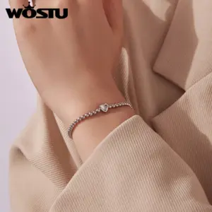 Sterling Silver Heart Bracelet with Cubic Zirconia 9 S9d32ae2591f747b5925fff29d321930e4