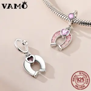 Pink Horseshoe Sterling Silver Charm Bead 8 S9dd6ac8197dc4c22a4c33038ff98731cz