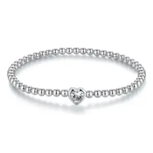 Sterling Silver Heart Bracelet with Cubic Zirconia 14 Sa18a9f509afa4fabb5f16a98ef53e391N