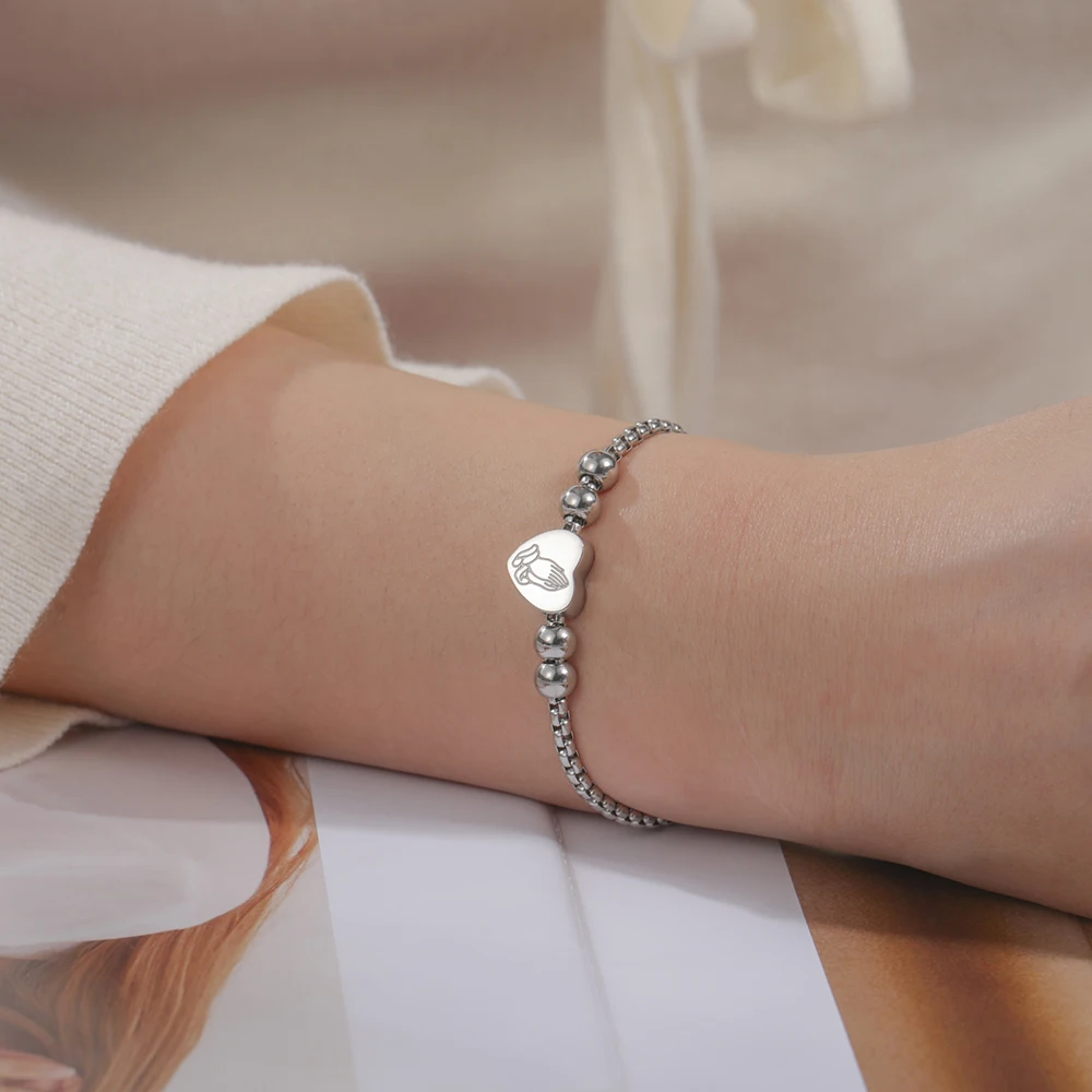 Elegant Stainless Steel Christian Bracelet with Charm 3 Elegant Stainless Steel Christian Bracelet with Charm - Image 3