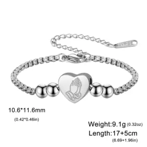 Elegant Stainless Steel Christian Bracelet with Charm 14 Sa40bbabe1c8b4e9fb1c70483eba21bf27