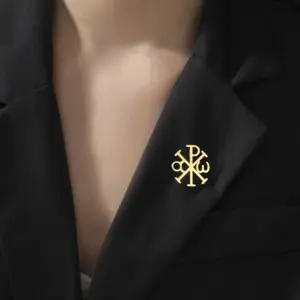 Stainless Steel Chi Rho Cross Brooch 10 Sa5a8d56748fa426c8c3416af9fa59dd1d