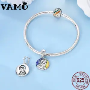 Sterling Silver Virgin Mary Charm Bead 9 Sa5c5955276564aecae818ff65d65225dZ