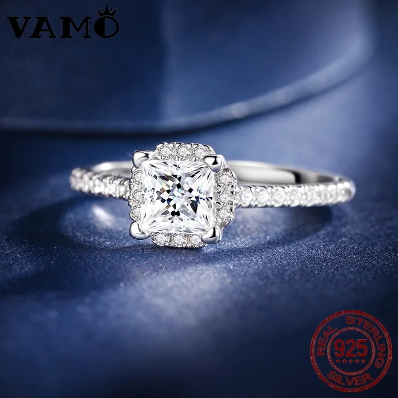 Sterling Silver Moissanite Engagement Ring 4 Sterling Silver Moissanite Engagement Ring - Image 4