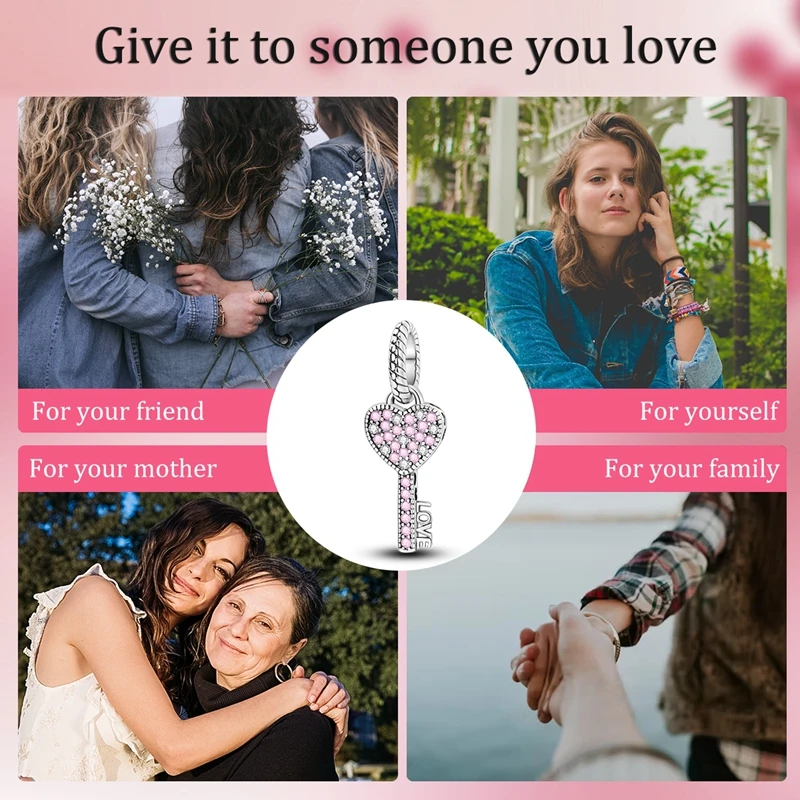 VAMO Sterling Silver Key of Love Charm 5 VAMO Sterling Silver Key of Love Charm - Image 5