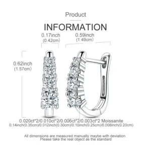 Elegant 925 Sterling Silver Moissanite Hoop Earrings 9 Sa668677bae12496f91c7de27f2f71a6fV