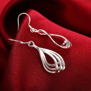 Sterling Silver Heart-Shaped Drop Earrings 10 Sa70cd4951ffc4207b1bdafcbb1778320s