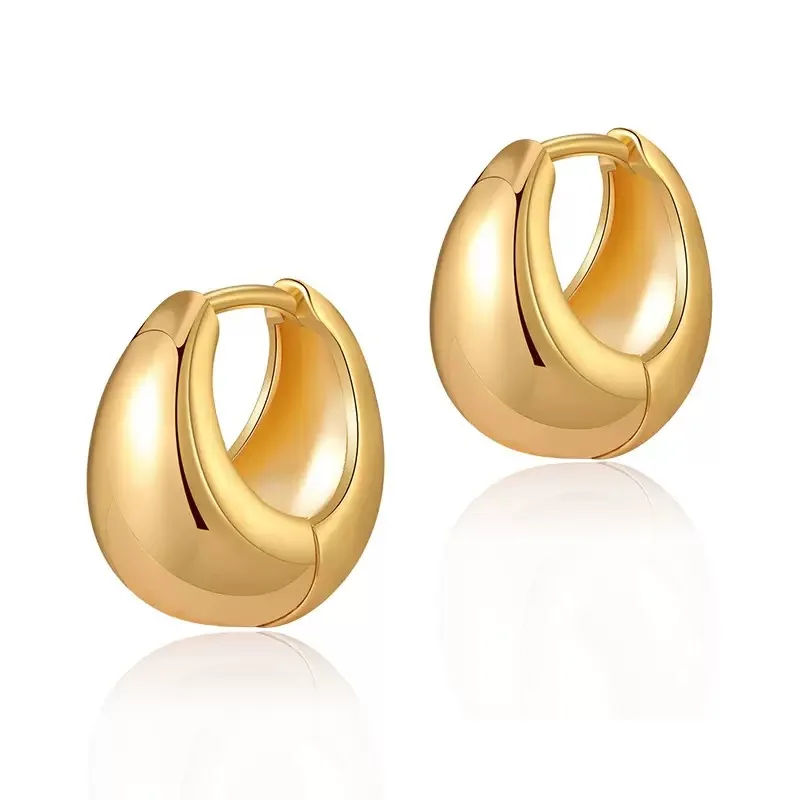 Elegant White and Gold Wedding Huggies Earrings 10 Elegant White and Gold Wedding Huggies Earrings - Image 10