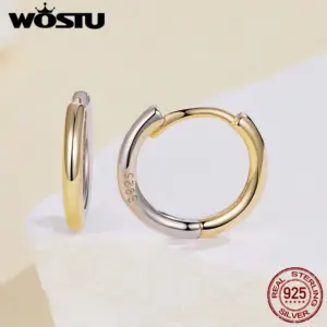 Two-Tone Silver Hoop Earrings 1.3cm Diameter 9 Sa8306bbafd3843df9d419e93b12d5cfeK
