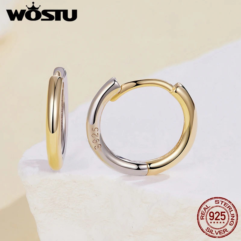 Two-Tone Silver Hoop Earrings 1.3cm Diameter 3 Two-Tone Silver Hoop Earrings 1.3cm Diameter - Image 3