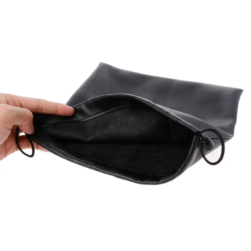 Black Faux Leather Headphone Storage Bag for Large Headbands 2 Black Faux Leather Headphone Storage Bag for Large Headbands - Image 2