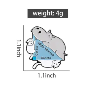 Cute Hippo and Cat Brooch Set for Accessories 7 Sacce161924bb4d7b9bc10f79682d5c63e