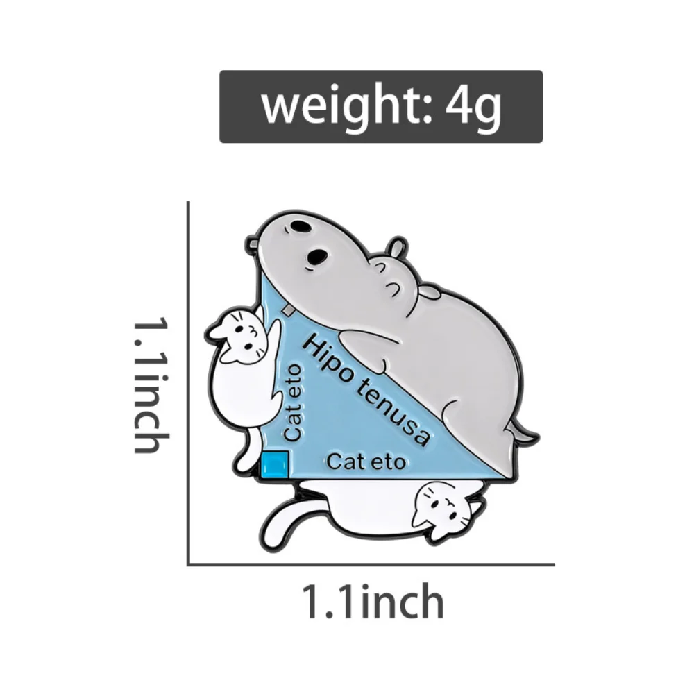 Cute Hippo and Cat Brooch Set for Accessories 2 Cute Hippo and Cat Brooch Set for Accessories - Image 2