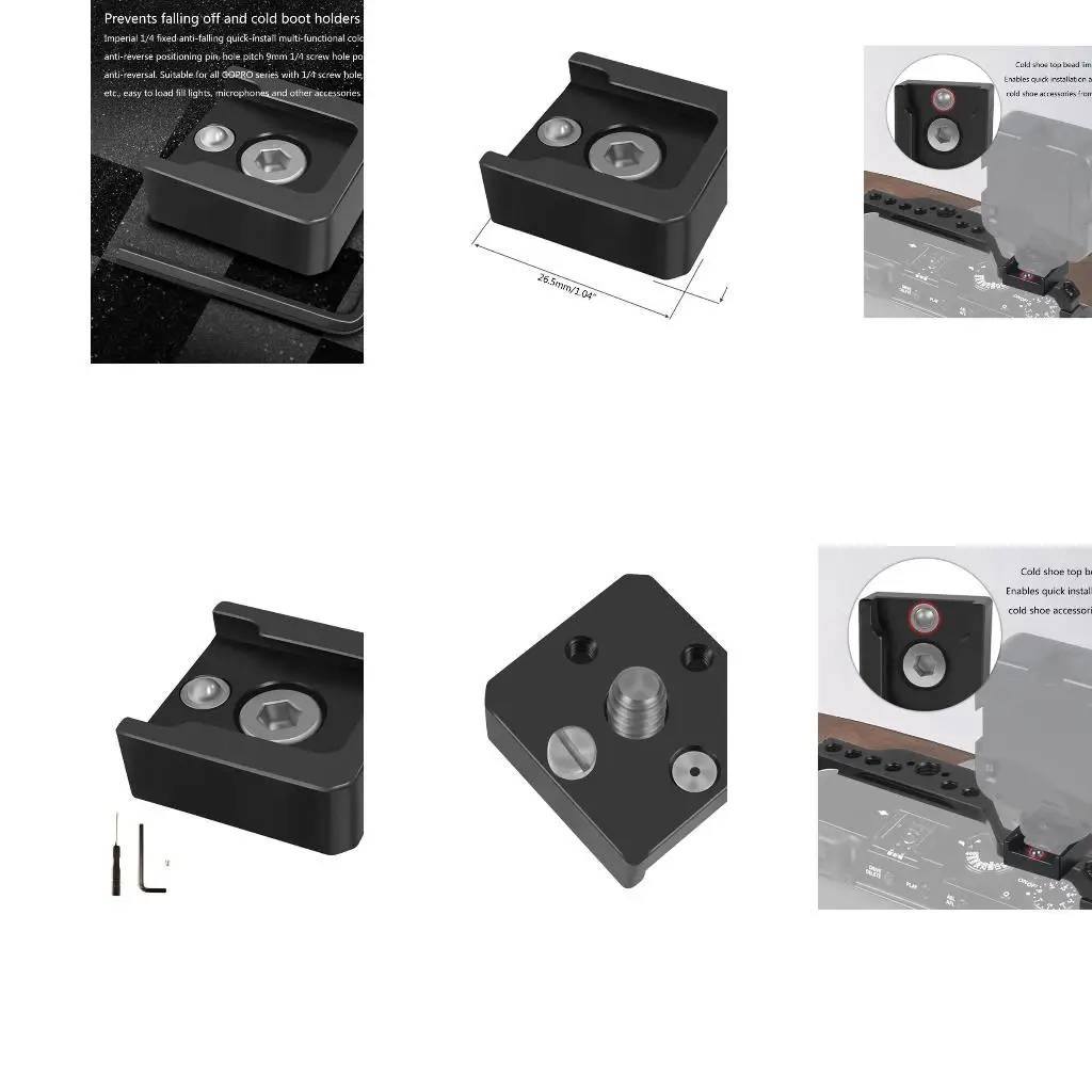 Aluminum Cold Shoe Mount Adapter for Cameras 4 Aluminum Cold Shoe Mount Adapter for Cameras - Image 4