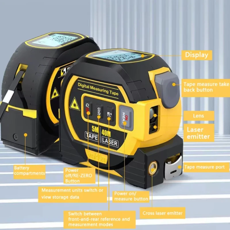 3-in-1 Digital Laser Rangefinder with Tape 6 3-in-1 Digital Laser Rangefinder with Tape - Image 6