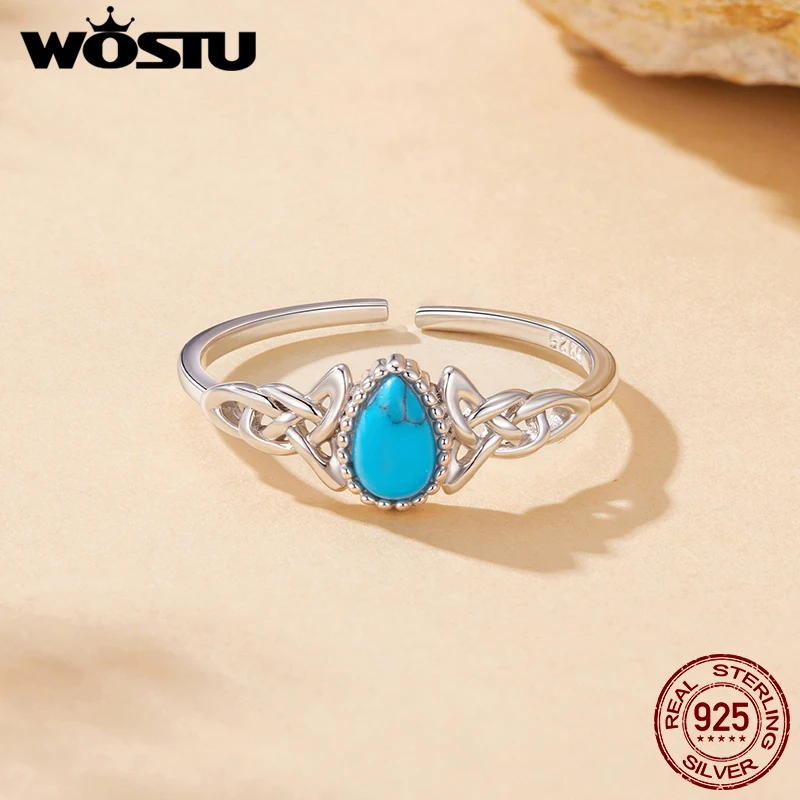 Celtic Knot Turquoise Silver Ring for Women 5 Celtic Knot Turquoise Silver Ring for Women - Image 5