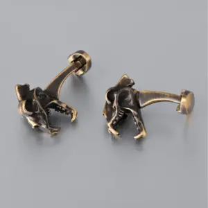 Vintage Dinosaur Skull Cufflinks in Light Grey 13 Sb0edbc98859a410fb366245a6df57dfe5