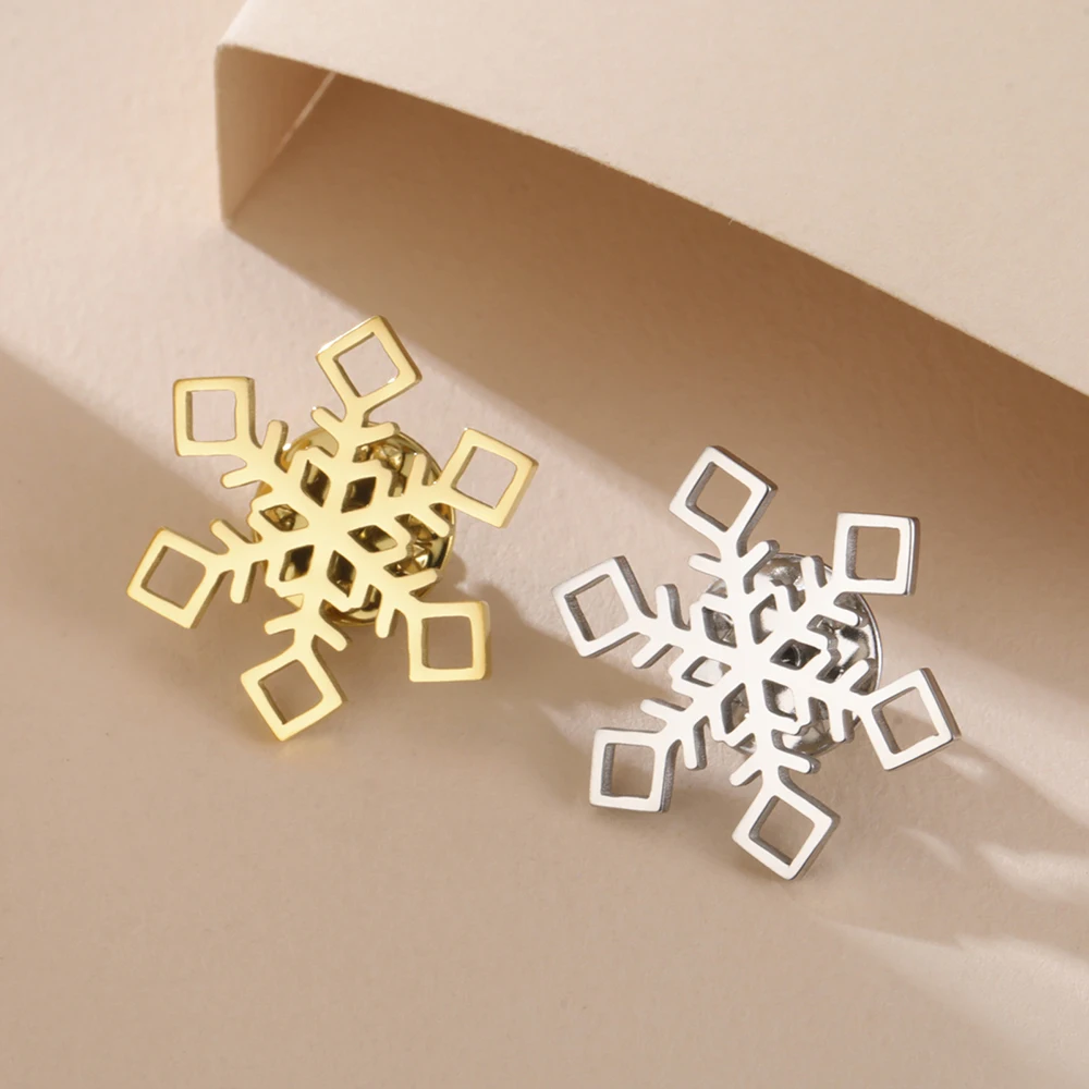 Dawapara Stainless Steel Snowflake Brooch Collection 4 Dawapara Stainless Steel Snowflake Brooch Collection - Image 4