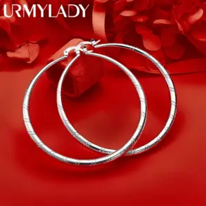 Elegant Sterling Silver Hoop Earrings for Women 11 Sb44c377979cc40339d3fbc066e56081fT