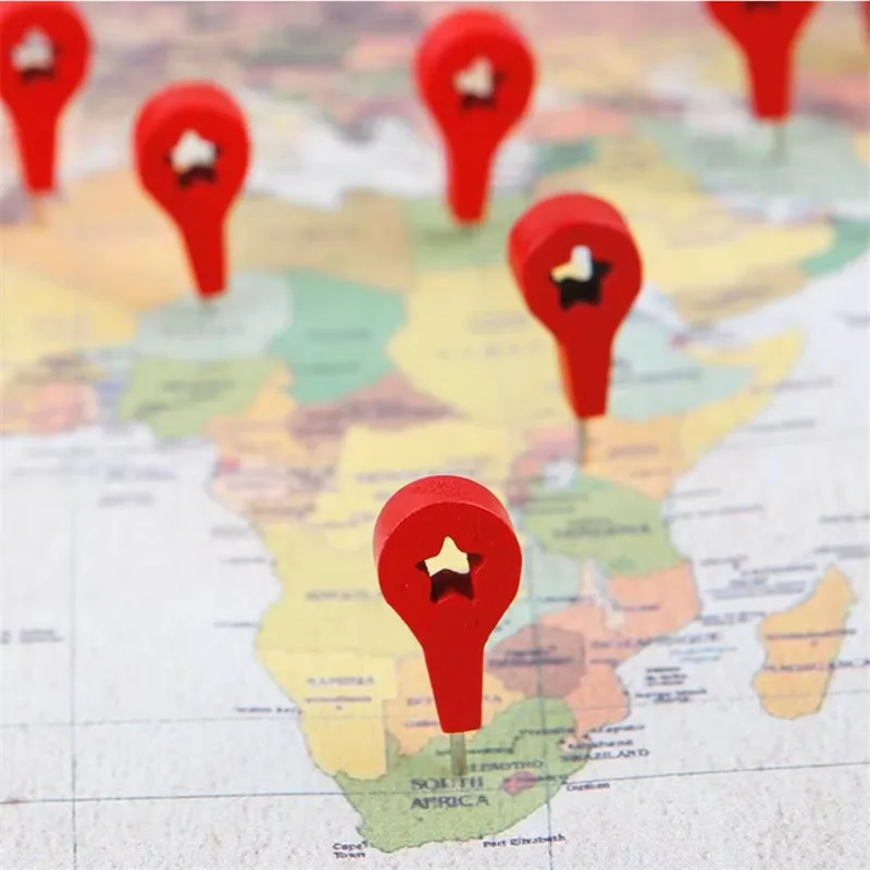 Vibrant Red Wooden Thumbtacks Set of 40 3 Vibrant Red Wooden Thumbtacks Set of 40 - Image 3