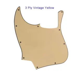 Left-Handed Jazz Bass Pickguard 10-Hole Yellow 12 Sb5a193be6587471ca16212d2d69c602eW