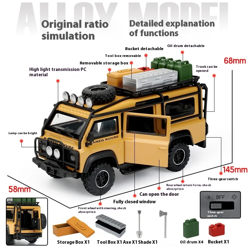 Land Rover Defender Off-Road Van 1:32 Diecast Model 2 Land Rover Defender Off-Road Van 1:32 Diecast Model - Image 2