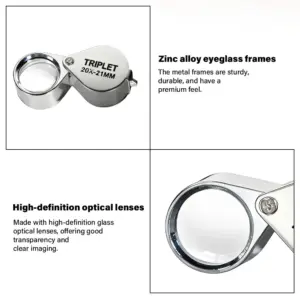 Foldable 10x-30x Pocket Loupe Magnifier 12 Sb69ffcfadd0c4655bf8275fb160dd0d3x