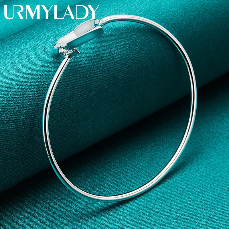 925 Sterling Silver Heart Cuff Bracelet for Women 5 925 Sterling Silver Heart Cuff Bracelet for Women - Image 5