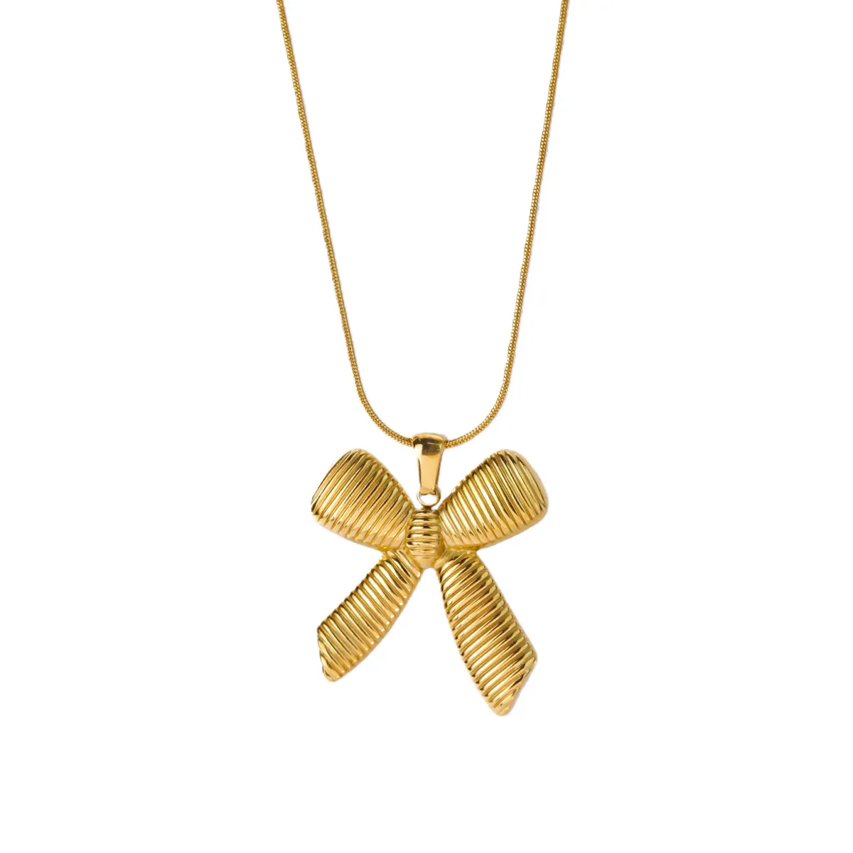 Gold Geometric Bow Necklace for Women 5 Gold Geometric Bow Necklace for Women - Image 5