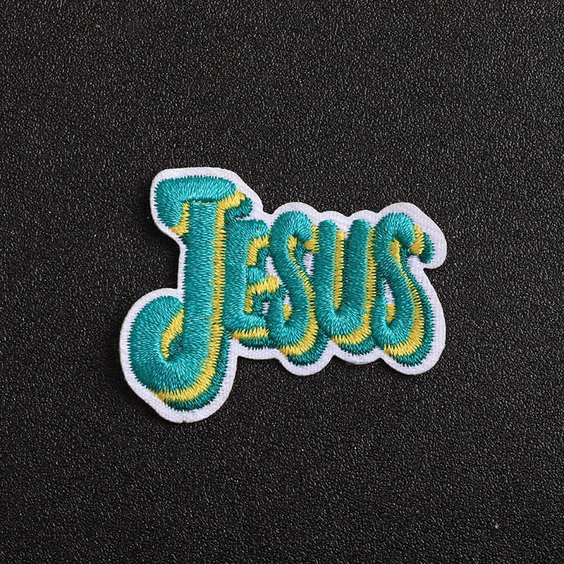 Vibrant JESUS Embroidered Patch Set, 5 Pack 6 Vibrant JESUS Embroidered Patch Set, 5 Pack - Image 6