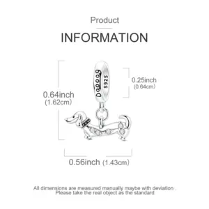 VAMO Silver Dachshund Charm Bead 9 Sba9f3f87144f4a5096b0e0c4f0db5440j
