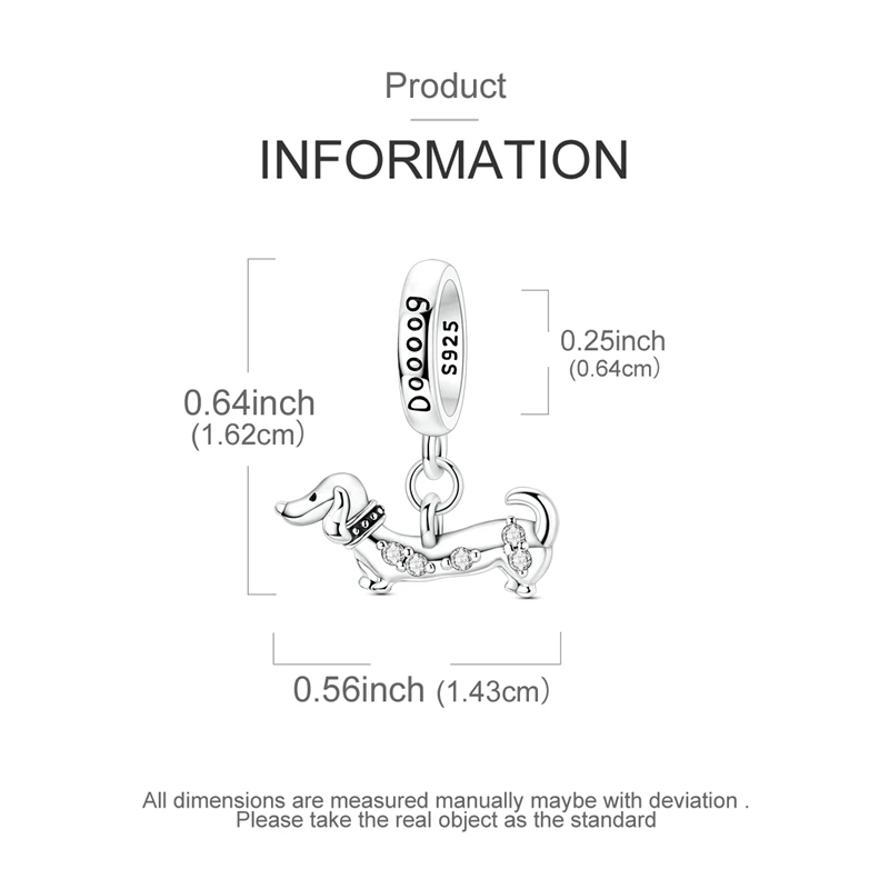 VAMO Silver Dachshund Charm Bead 4 VAMO Silver Dachshund Charm Bead - Image 4
