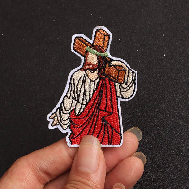Colorful Cartoon Jesus Embroidered Patch Set 4 Colorful Cartoon Jesus Embroidered Patch Set - Image 4