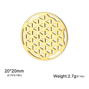 Stainless Steel Flower of Life Brooch (20x20 mm) 13 Sbf9b229cab2b4519bac3403f91e4ffffa
