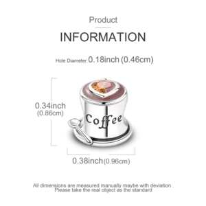 Sterling Silver Coffee Charm Bead with Gemstone 10 Sbfe33879ca7b4e0e86261b256a13eb749