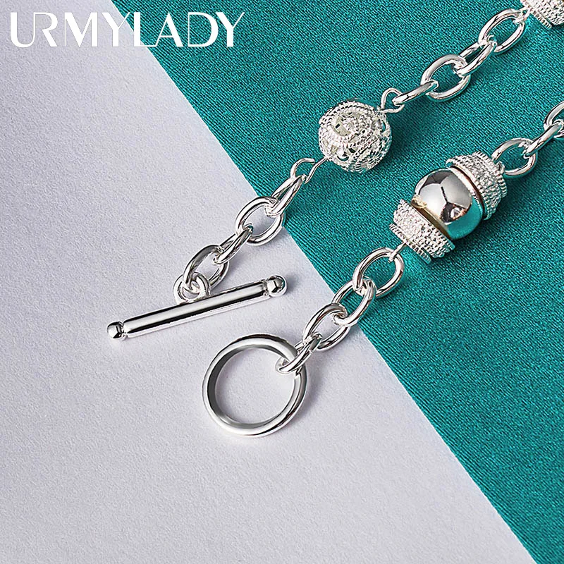 925 Sterling Silver Ball Chain Bracelet for Women 4 925 Sterling Silver Ball Chain Bracelet for Women - Image 4