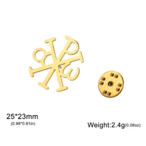 Stainless Steel Chi Rho Cross Brooch 12 Sc10d2a0282a84a3e92e30367b8b57de49