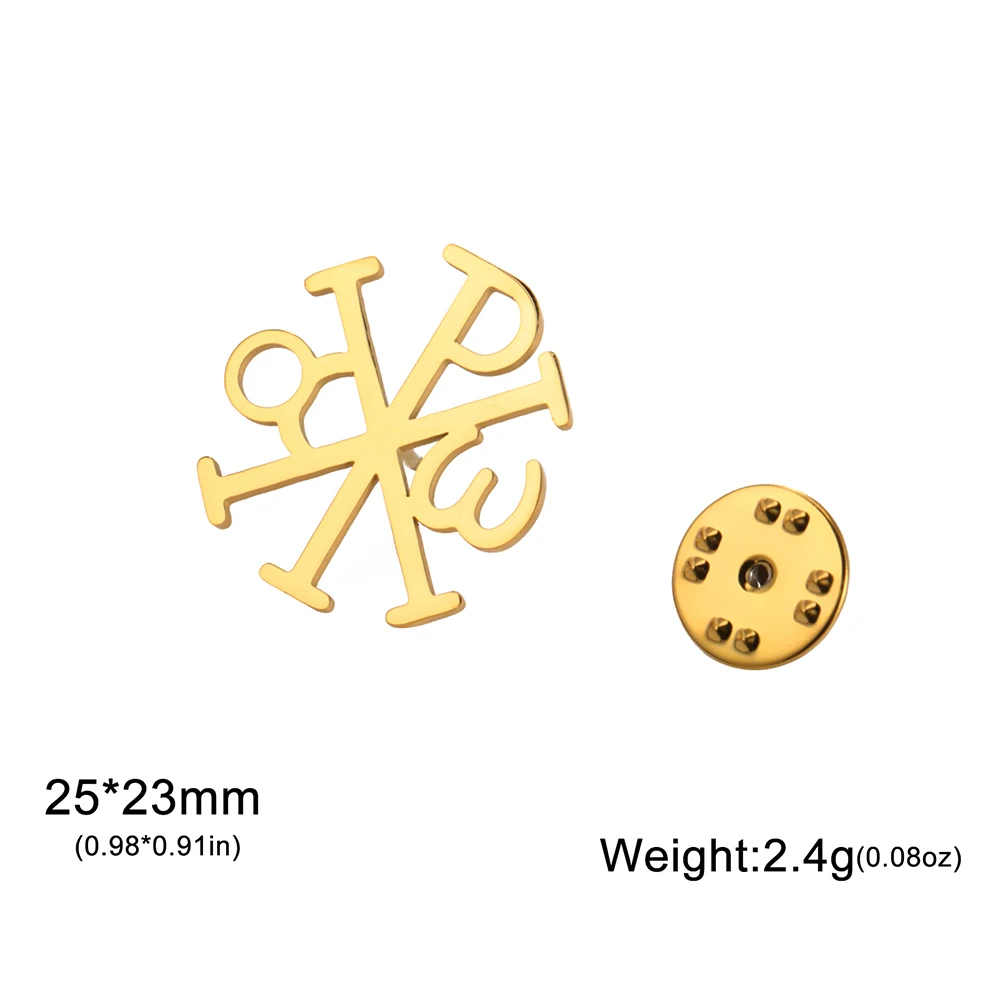 Stainless Steel Chi Rho Cross Brooch 6 Stainless Steel Chi Rho Cross Brooch - Image 6