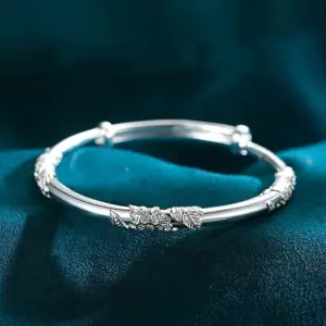 Elegant Blooming Flower Silver Bracelet for Women 6 Sc13801d74e7947f39a12411da145f045G